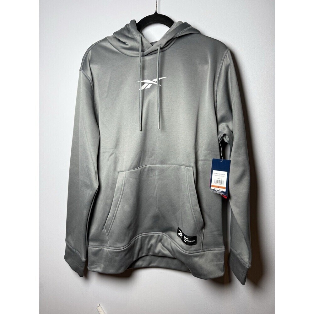 Reebok Quantum Hoodie Sweatshirt Men's Medium Pullover Sleet Gray NWT